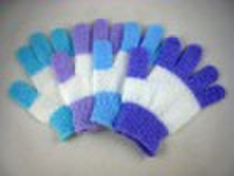 XiuTao bicolor nylon bath glove