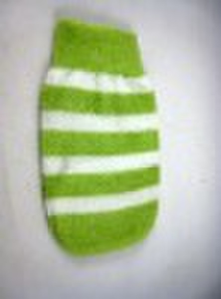 XiuTao green&white stripes nylon bath glove