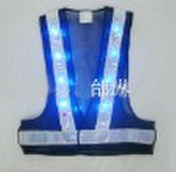 LED reflective vest, LED vest, security vest, warn