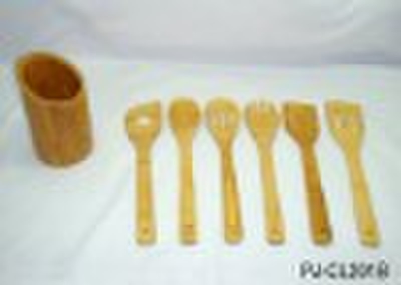 7pcs Bamboo Geschirr Set