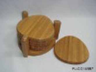 7Pcs Bamboo Cup Coaster Set