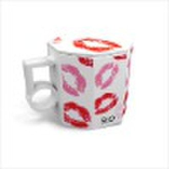colorful ceramic coffee cup with cover