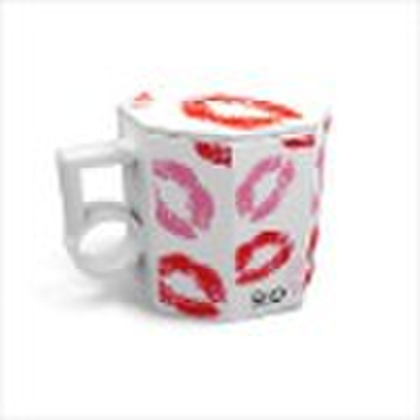 colorful ceramic coffee cup with cover