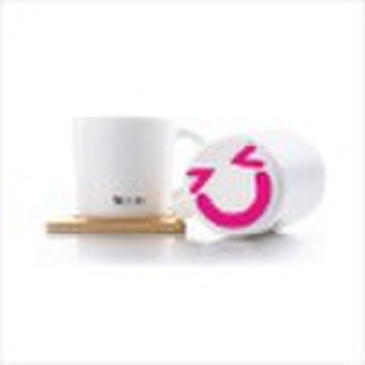 smile ceramic cup with pink face