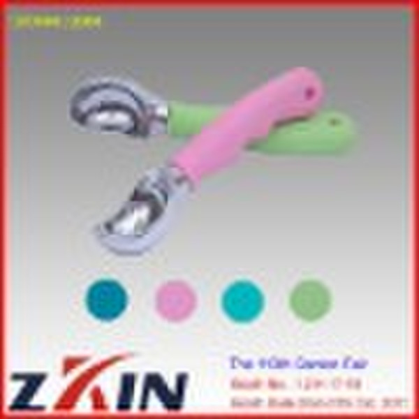 Zinc alloy Ice cream spoon with plastic handle