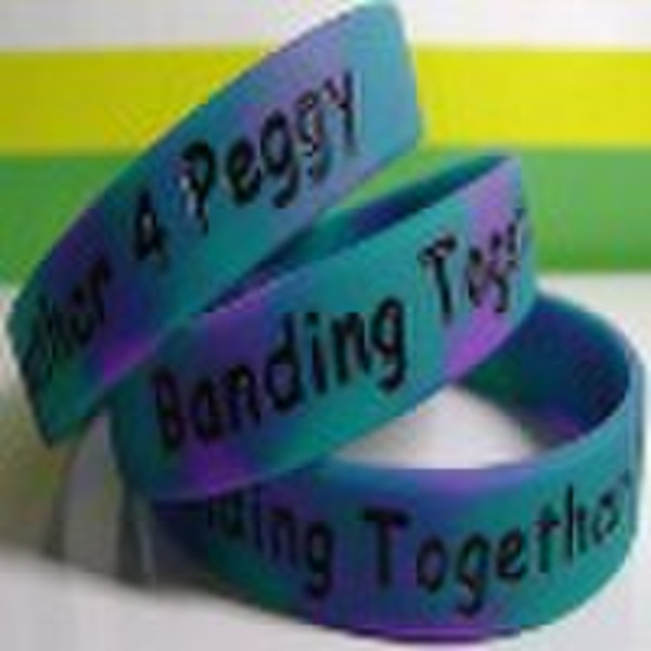 debossed with color fill silicone Wristbands gift