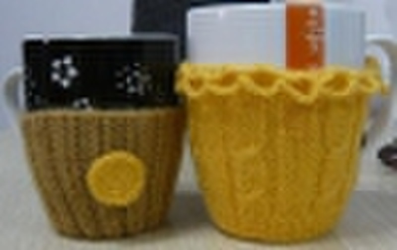 knitted hot cup sleeve