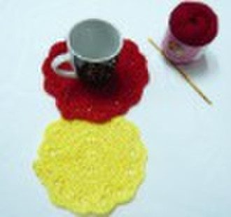 crocheted cup cushion