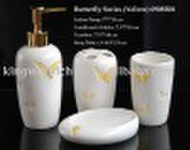 Butterfly Series (Yellow) Porcelain Bath Accessori