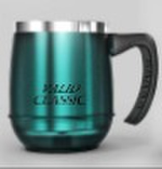 plastic mug and stainless steel mug