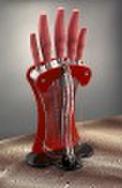 Acrylic knife block with knife set