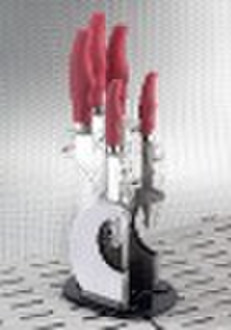 Fashion acrylic knife block with knife set