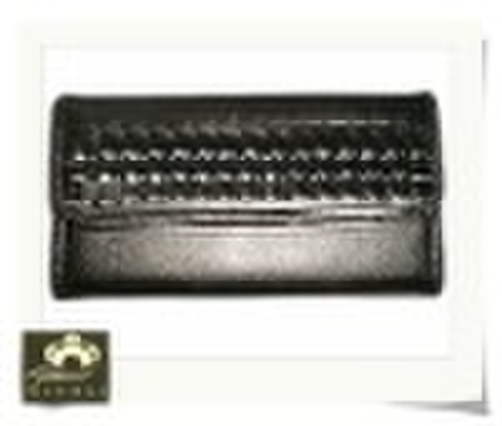 Black  Plicate  Women Purse Wallet