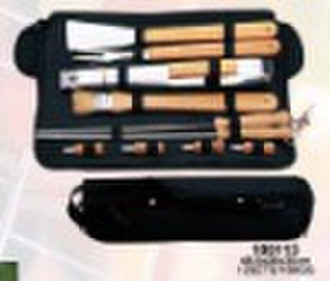 bbq set with wooden handle