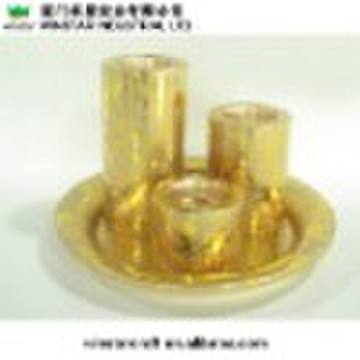 pottery nativity candle holder