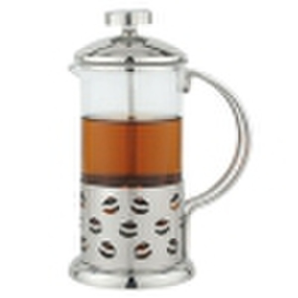 stainless steel& glass coffee plunger--600ml