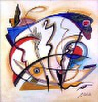 Handpainted abstract painting on canvas