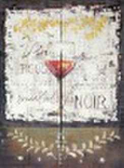 Modern Wine Bottle Glass Painting