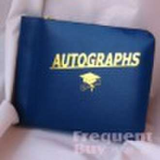 leatherette cover graduation autograph book with a