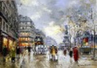 Paris Street Oil Painting