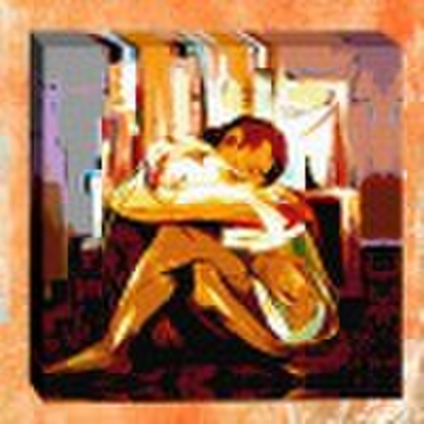 High gloss canvas print with Handpaint Brush Strok