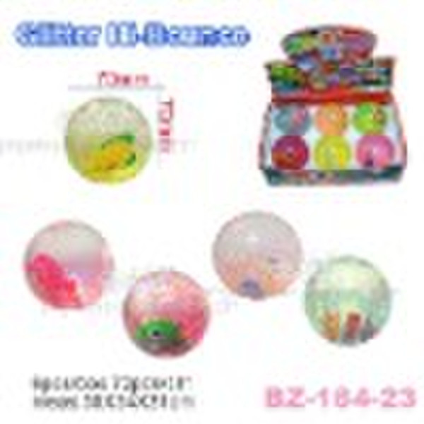 Verkaufen 70MM Flashing Glitter Bounce Crystal Ball wit