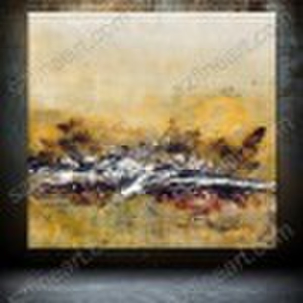 Abstract canvas painting of color block AB-745-02