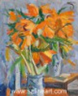 Impressionist Flower Oil Painting with nice color(