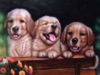 (dog) realistic animal oil painting