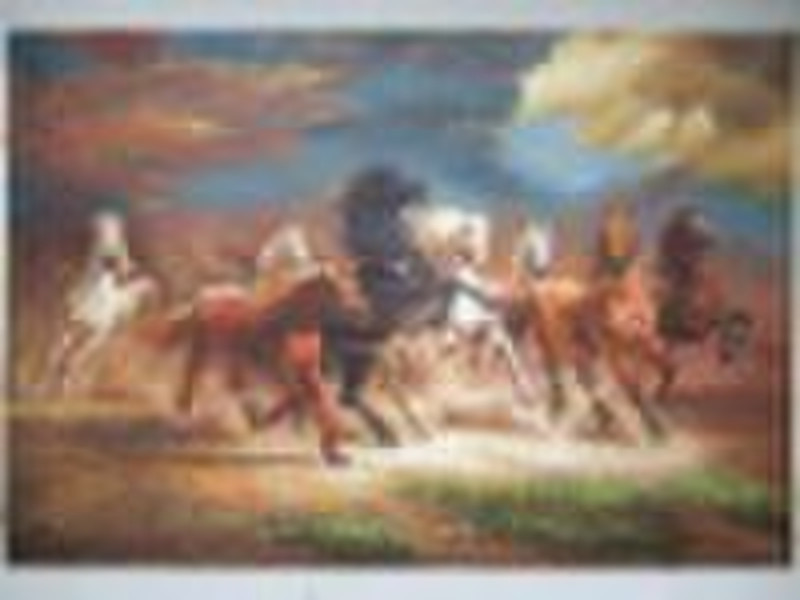 horse art oil painting reproduction