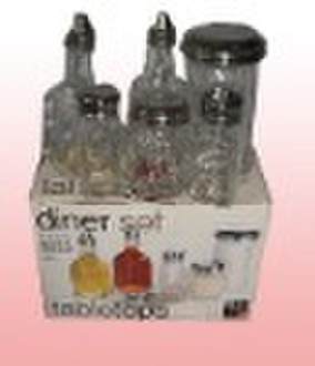 6pcs Glass  Condiment set in Color Box