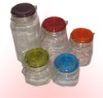 Set 5 Glass Storage Jars/Glass Bottle/Glass Contai