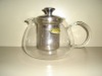 Heat resistant glass teapot