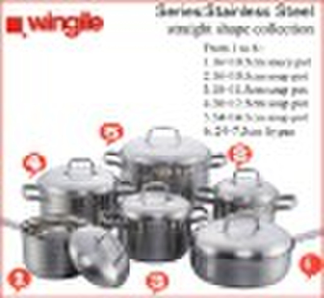 12 pcs straight shape cookware set