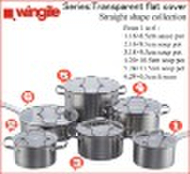 12 pcs straight shape cookware set