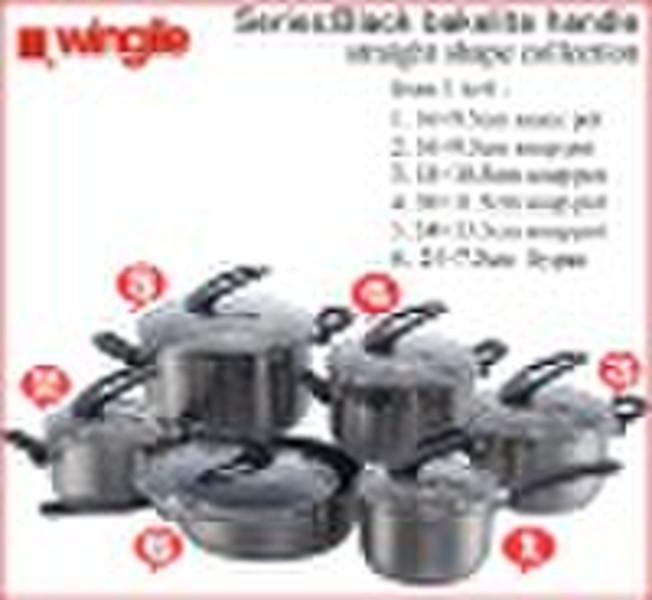 12 pcs straight shape cookware set