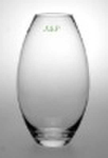 Clear glass barrel vase