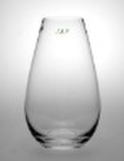 Clear glass barrel vase