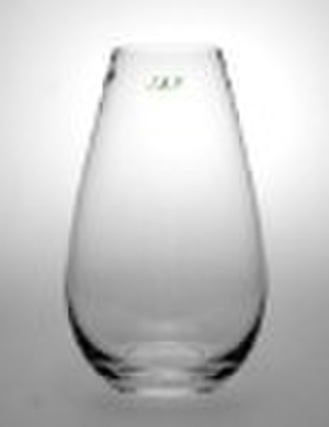 Clear glass barrel vase