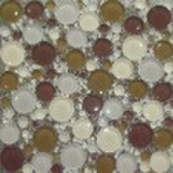 Glazed round glass mosaic