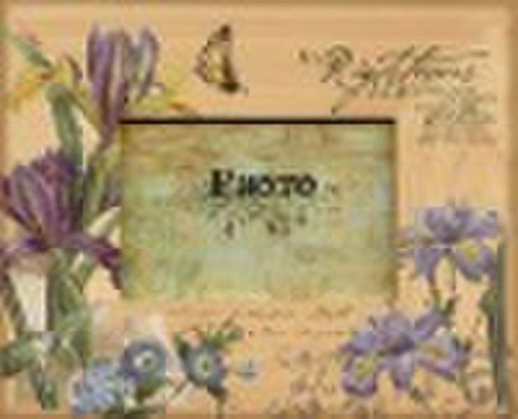Fashion wooden flower photo frame