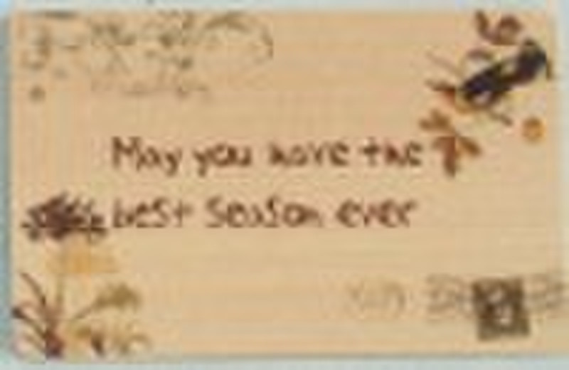 Wooden handmade post card
