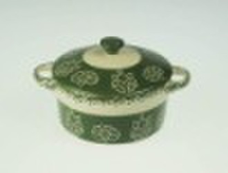 New design stoneware casserole handpainted flower