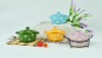 New design stoneware casserole handpainted flower