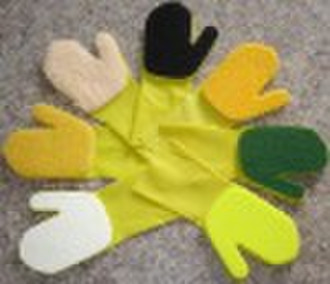 Single-layer scoring pad cleaning gloves