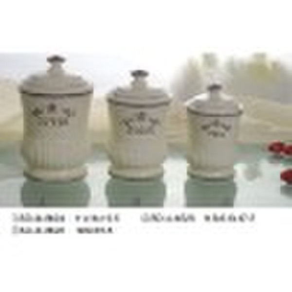 set 3 ceramics canister