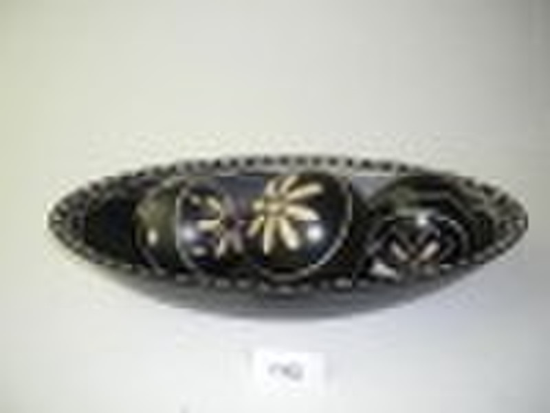 wooden bowl & balls set/wooden decoration