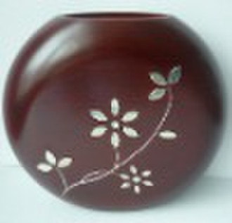 wooden vase/ manual carved vase/ home decoration