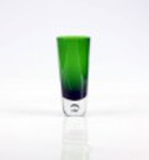 9"(23cm)color glass conical vase with decorat