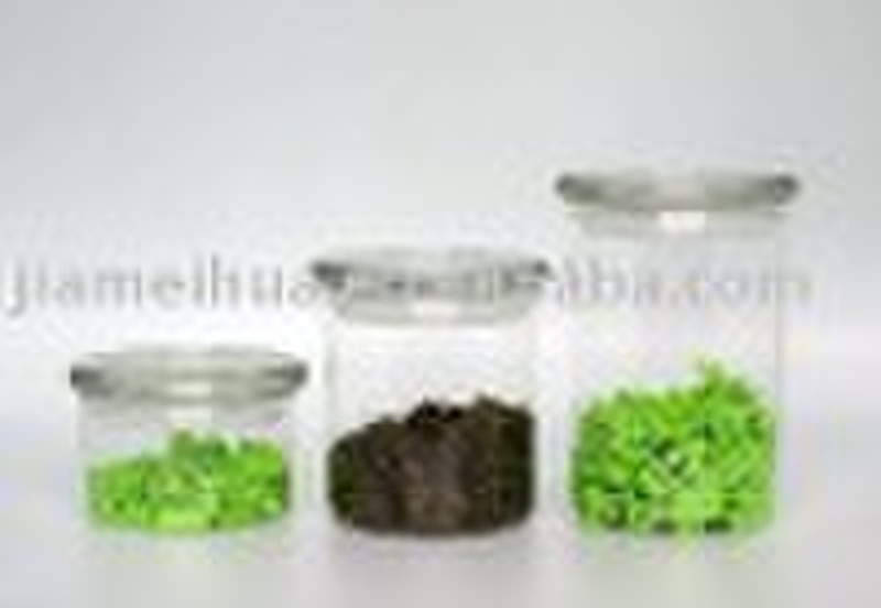 Clear Borosilicate Glass Storage Jar with Glass Li